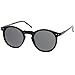 zeroUV Retro Horn Rimmed Keyhole Nose Bridge P3 Round Sunglasses 49mm