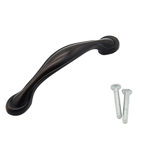 VESLA HOME 3" Rounded Foot Oil Rubbed Bronze Cabinet Hardware Handle Pulls, Drawer pulls Inch (76mm) Hole Centers 10 Pack - Thumbnail 4