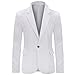 YUNCLOS Men's Slim Fit Casual 1 Button Notched Lapel Blazer Jacket White