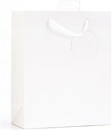 SE Finishing Touch Single Colour Gift Bags (Pack Of 6) (Large) (White)