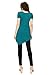 MBJ WT638 Short Sleeve Shirts for Womens Tops Casual V-Neck Summer Clothes Asymmetrical Tunic Blouses XL Teal