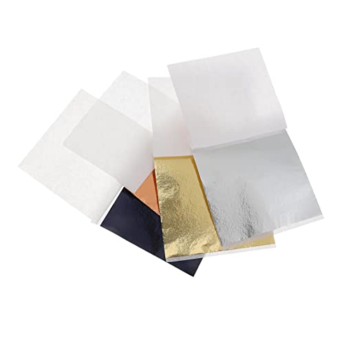 STOBOK 400 Sheets Gold Foil Nail Art Tin Foil Cosmic Shimmer Gilding Flakes Gilding Crafting Supplies Gold Leaf Glue for Paper Gold Leaf Gilding Gilding Foil Cake Craft Supplies Bronzing