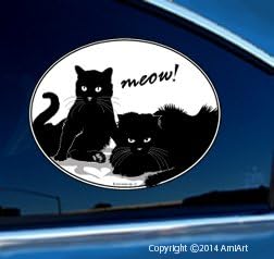 Two 2 Cats are better than one - MEOW -I Love my Cat window bumper sticker for car truck walls