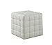 Monarch Specialties Ottoman - Cube Chair - Modern Tufted Cube Ottoman, Faux-Leather (White)