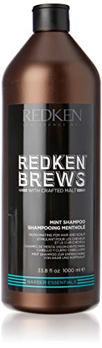 Redken Brews Mint Shampoo For Men, Energizing Mint Scent With Menthol For Soothing, 33.8 fl. oz