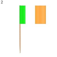 Musitelying 100Pcs Non-toxic Irish Flag Clover Print Cupcake Topper Food Toothpicks Party Decoration 2