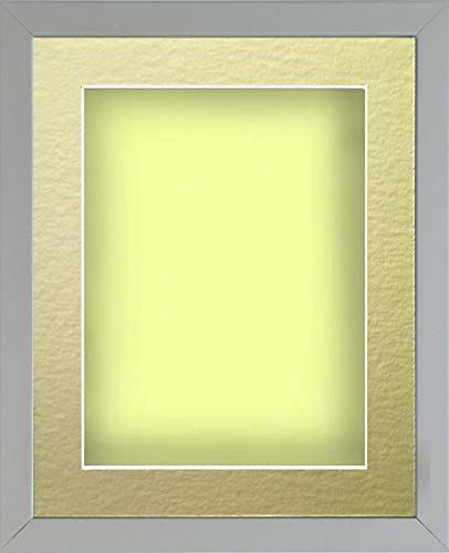 Frame Company Radcliffe Grey 12x10 with Lemon Bon Bon BB and Gold Mount for 9x7