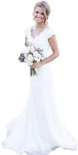 Spbridal Modest Lace Sleeves Boho Beach Wedding Gowns 2016 Bridal Dress