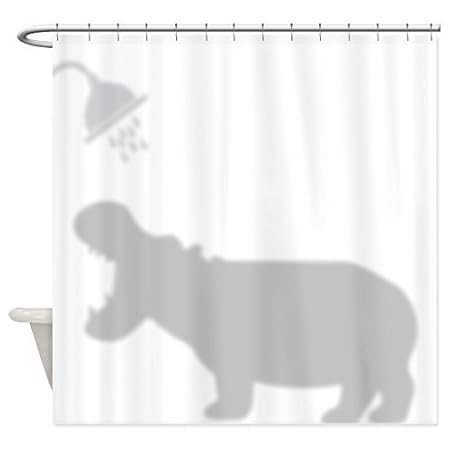 Cafepress Hippo Shadow Silhouette Shower Curtain Standard White