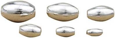 Sterling Silver Oval Beads, Rice Beads, Olivel Beads, 925 Silver Oval Spacer Beads 3mm 4mm 5mm 6mm 7mm 8mm