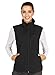 MIER Women's Lightweight Softshell Vest Front-Zip Outdoor Water-Resistant Vest with 7 Pockets, Fleece Lined, Black