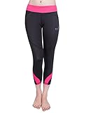 Baleaf Women's Workout Running Capri Leggings Pink Size M
