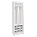 Prepac Entryway Organizer with 2 Coat Hooks, Coat Rack Hall Tree with 9 Cubbies for Shoe Storage, Furniture for Entryway with 1 Upper Shelf, 23.5” W x 72.5” H x 13” D, White