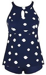 Septangle Womens Vintage Floral Print Tankini Set