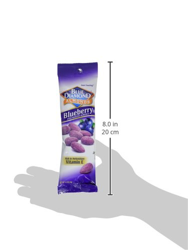 BLUE DIAMOND ALMONDS, BLUEBERRY FLAVORED SNACK NUTS, SINGLE SERVE BAGS (1.5 OZ. TUBES, PACK OF 12)