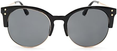 V by VYE Santa Monica Clubmasters for Women with Rated UV Protection-Plastic/Metal Frame Sunglasses- Stylish Semi-Rimmed Half Framed Fashion Glasses for Beach, Festivals, Sports, and Outdoors