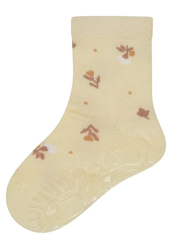 Sterntaler Fliesen Flitzer SUN Blumen – Baby- und Kinder Fliesen Flitzer SUN mit Blumen-Motiv, durchbrochene Anti-Rutsch-Sohle, luftdurchlässig, angenehmes Fußklima, Vanillefarben, Größe 26