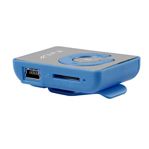 Unpara Fashion Concise Mini MP3 Player With Clip Music Media Support 32GB Micro SD TF Card (Blue) - Thumbnail 3