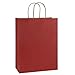 BagDream Gift Bags 10x5x13 Inches 25Pcs Red Stripes Kraft Paper Bags, Shopping Bags, Mechandise Bags, Retail Bags, Party Bags, Paper Gift Bags with Handles, 100% Recycled Paper Bags FSC Compliant