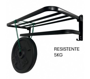 P&C HOME Drill-Free Adhesive Towel Rail with Shelves and 4 Hooks - Matte Black Stainless Steel - Waterproof - Organizer for Towels and Accessories,