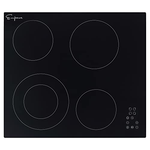 Empava 24Inch Electric Radiant Cooktop 4 Burners Stove Top 6400W with
