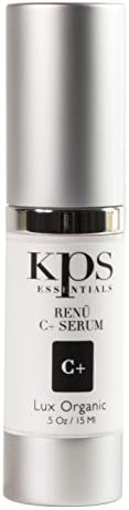 KPS Essentials Organic Vitamin C+ 9x Hyaluronic Acid Serum - .5oz | Fine Lines Wrinkles Dark Spots | Superior Collagen Production | Spa Quality | Proprietary DermaNu Anti-Aging Technology | Renu C+