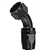 Vincos Aluminum Oil Fuel Line Fitting 45 Degree Elbow AN16 16 AN Swivel Seal Hose End, Black Anodized