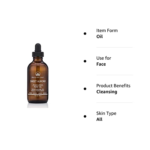 Natures Leaf Sweet Almond Oil, USDA Certified Organic, 100 Pure, Cold