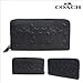 Coach Men's Embossed Signature logo Durable Leather Long Wallet (Black)