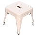 Costzon Kids Stackable Metal Stools w/Safety Rounded Corners & Rubber Pads, Children Portable Steel Stools for Kindergarten School Classroom, Toddlers Stepping Stool for Kitchen (Cream, Set of 4)