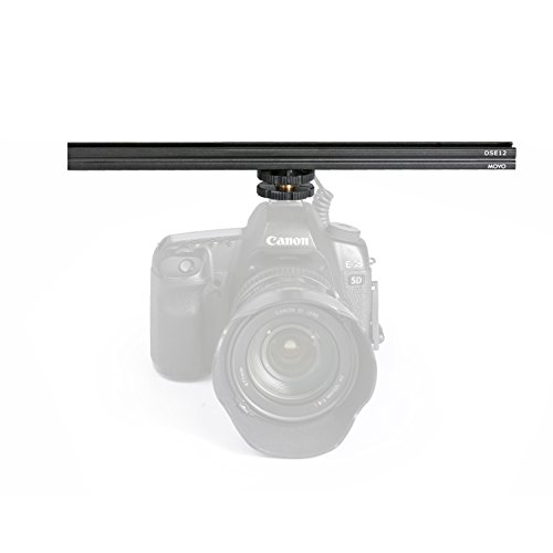 Movo DSE12 Cold Shoe Extension Bar - Cold Shoe Rail Accessory Bracket with Dual Sided Mounting for Lights, Monitors, Microphones and More (12")