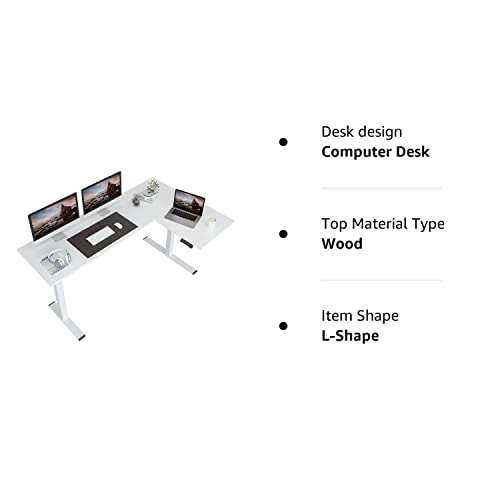 FLEXISPOT Corner Desk Dual Motor L Shaped Computer Electric Standing