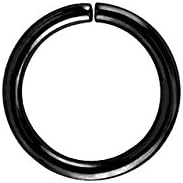 Black Seamless Hoop, Black plated Sterling Silver 20 Gauge Endless Hoop, Tragus Helix Septum Cartilage Nose Ring, 8mm 10mm 12mm