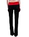 HDE Women's Color Block Fold Over Waist Yoga Pants Flare Leg Workout Leggings (X-Large, Red)