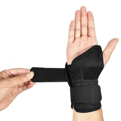 Wrist Support Brace with Strap Adjustable Wrist Strap for Sports Protecting/Arthritis Pian Relief/Daily Work(S/M, Left Hand)