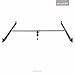 MALOUF Hook-on Metal Bed Rails with Center Bar and Adjustable Height Support Foot, Twin/Full, Black