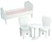 18 Inch Doll Wooden Furniture 4 Pc. Set Perfect for Doll 18 Inch Furniture American Girl Dollhouses and More! Wooden 18 Inch Doll Table, 2 Chairs & Doll Bed Set or for 18 inch Doll House Furniture