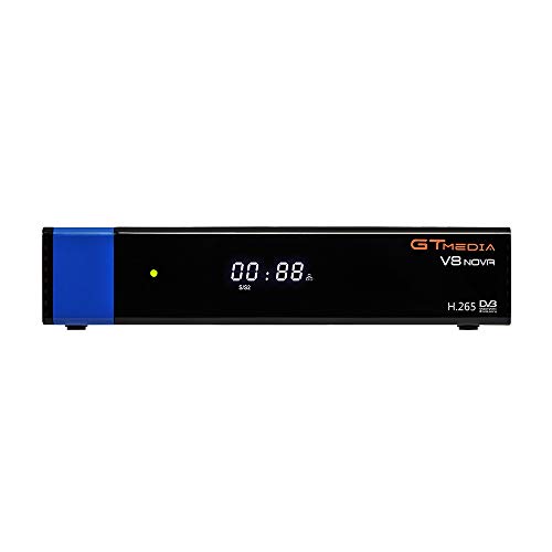 GTMEDIA V8 NOVA Blue Full HD 1080P DVB-S2 FTA Digital Satellite Receiver Support H.265, PowerVu, Biss Key, Built-in WiFi
