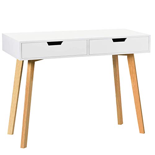 wallpapers Small White Desk With Drawers For Bedroom white writing computer desk with drawers modern desk small study desk for bedroom home office with storage wood legs makeup vanity table white