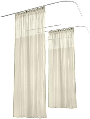 TWOPAGES 8ft Wide x 7ft Tall Medical Curtains Privacy Hospital Cubicle Curtain with Flexible Flat Hook (1 Panel,Beige Yellow)