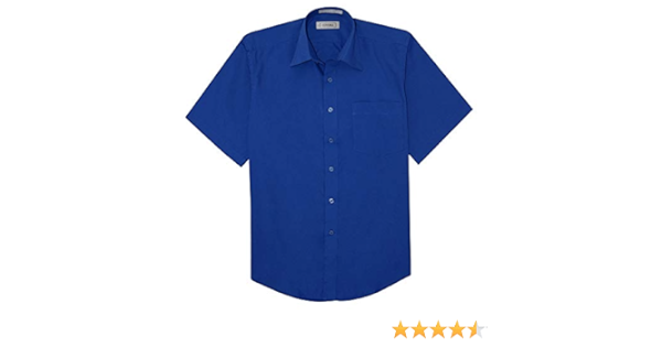 Covona Men's Short Sleeve Solid Royal ...