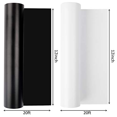 White Permanent Vinyl Permanent Adhesive Vinyl，Matte Black and White