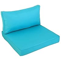 Outime Indoor/Outdoor 2pcs Turquoise Cushions Set,Rplacement Cushions for Patio Furniture