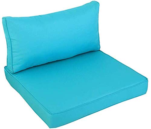 Outime Indoor/Outdoor 2pcs Turquoise Cushions Set,Rplacement Cushions for Patio Furniture