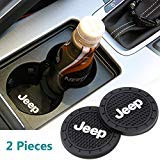 2 Pcs 2.75 inch Car Interior Accessories Anti Slip Cup Mat for Jeep Grand Cherokee Wrangler Compass Cherokee Renegade Patriot Grand Comander Decoration,etc All Models