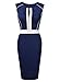 Miusol Women's Formal Scoop Neck Optical Illusion Fitted Bodycon Pencil Dress,Navy Blue,Medium