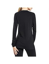 Ogeenier - Camiseta de manga larga para mujer, para entrenamiento, yoga, correr, gimnasio, con orificios para los pulgares, cuello en V