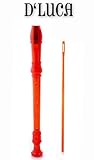 D'Luca MR-100-OR Student 3 Piece Recorder Flute, Orange