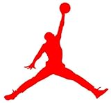 Air Jordan Nike Jumpman Logo Vinyl Sticker Decal-Red-18 Inch