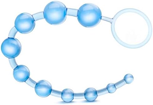 Anale Beads 10 Plug Silicone Flexible Amal as A Gift Trainer Fun Toys for Beginners (Blue)